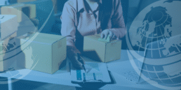 Lady managing parcels and papaerwork