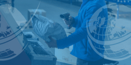 Person scanning barcode on parcel